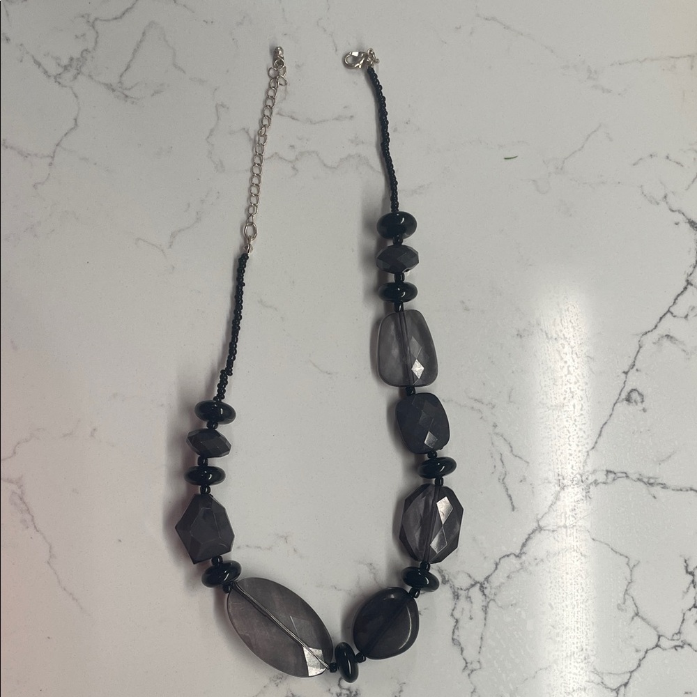 Elegant Black Beaded Necklace